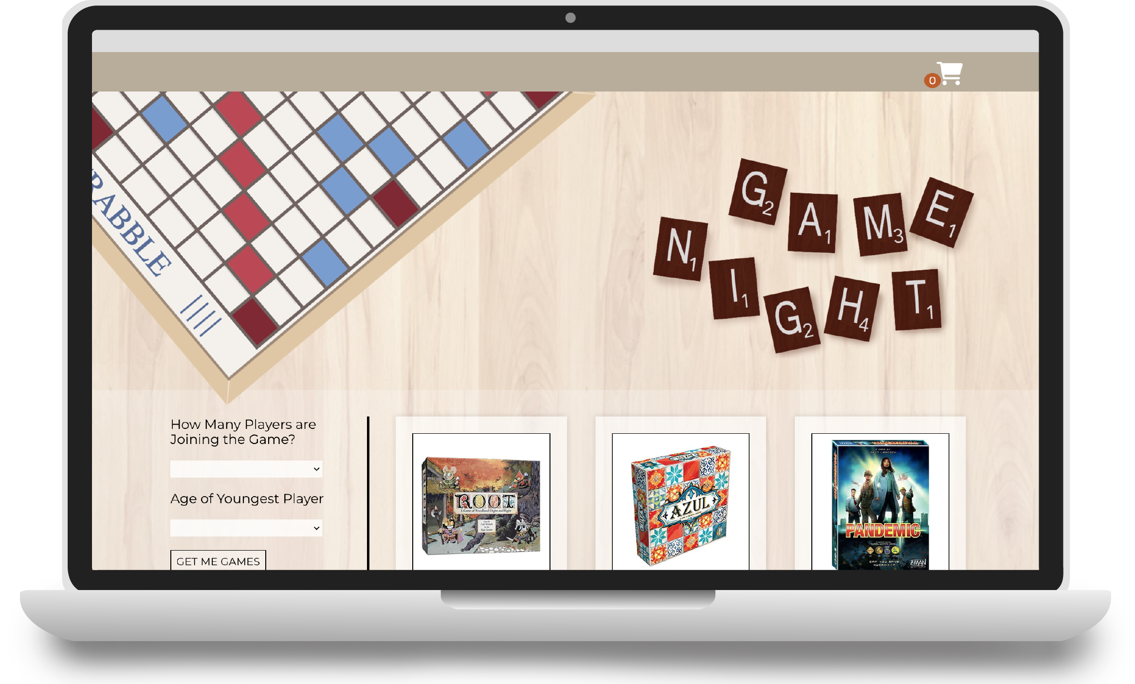 laptop with homescreen for Gamee Night