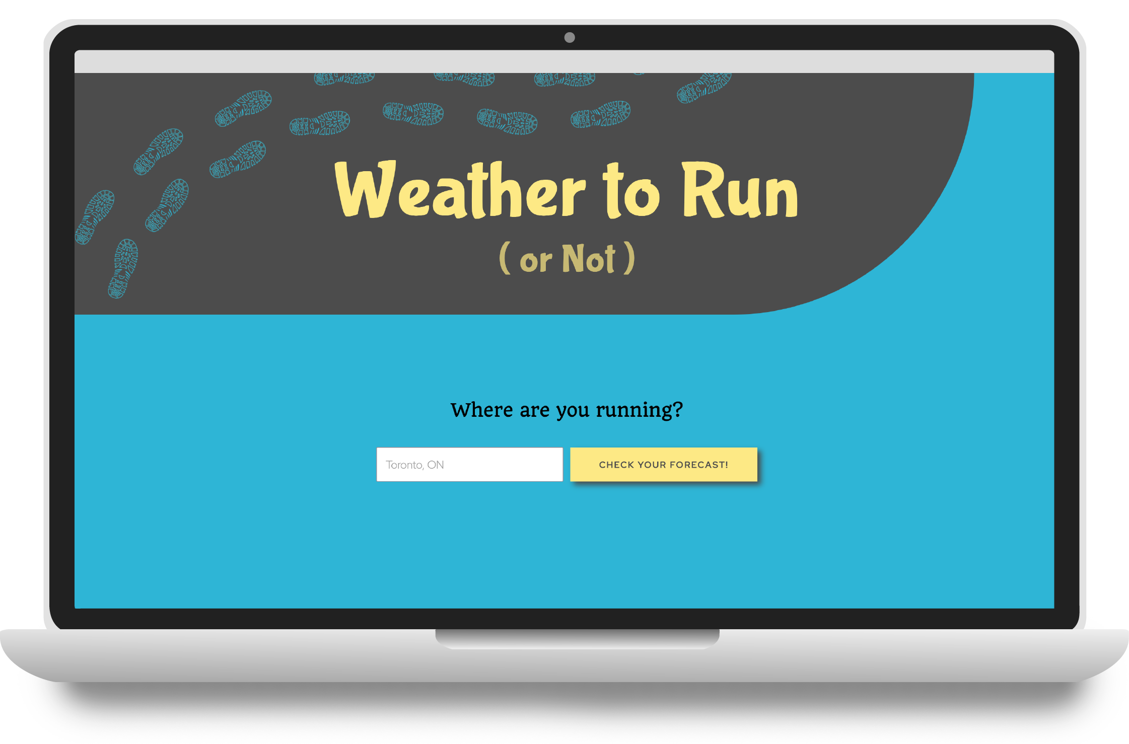 laptop with homescreen for Weather to Run or Not